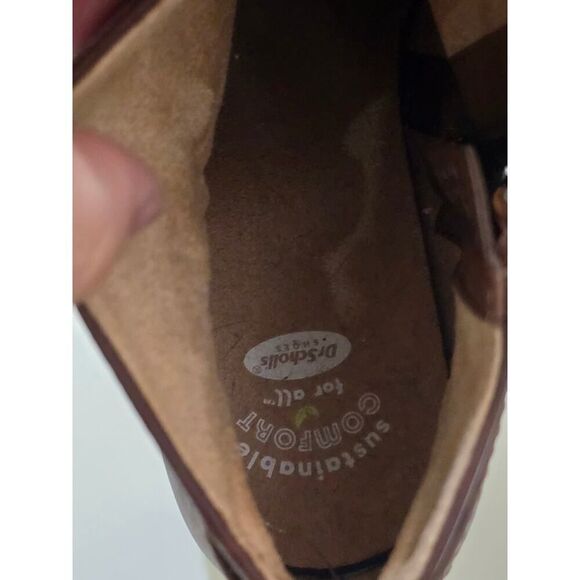 DR SCHOLLS Brown Anti-Odor 1/2" Platform Wedge Buckle Booties Comfort 11 M - Picture 5 of 10
